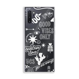CaseCompany Good vibes: Samsung Galaxy Note 10 Plus Transparant Hoesje