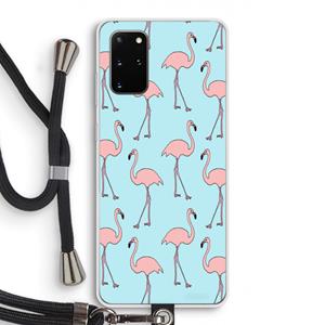 CaseCompany Anything Flamingoes: Samsung Galaxy S20 Plus Transparant Hoesje met koord