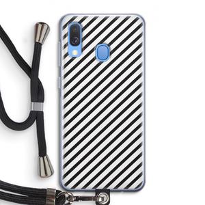 CaseCompany Strepen zwart-wit: Samsung Galaxy A40 Transparant Hoesje met koord