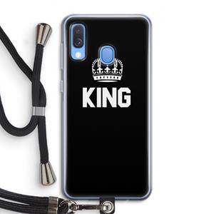CaseCompany King zwart: Samsung Galaxy A40 Transparant Hoesje met koord