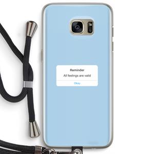 CaseCompany Reminder: Samsung Galaxy S7 Edge Transparant Hoesje met koord