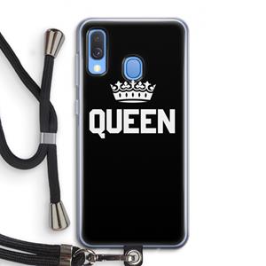 CaseCompany Queen zwart: Samsung Galaxy A40 Transparant Hoesje met koord