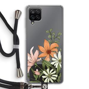 CaseCompany Floral bouquet: Samsung Galaxy A12 Transparant Hoesje met koord