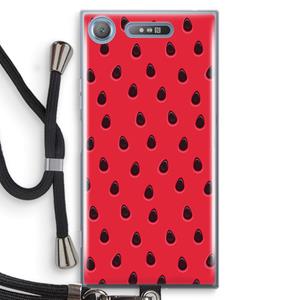 CaseCompany Watermelon: Sony Xperia XZ1 Transparant Hoesje met koord