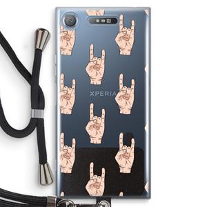 CaseCompany Rock: Sony Xperia XZ1 Transparant Hoesje met koord