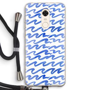 CaseCompany Blauwe golven: Xiaomi Redmi 5 Transparant Hoesje met koord