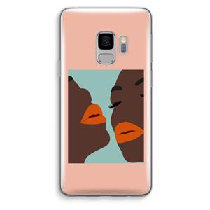 CaseCompany Orange lips: Samsung Galaxy S9 Transparant Hoesje