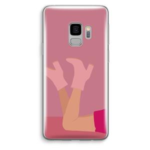 CaseCompany Pink boots: Samsung Galaxy S9 Transparant Hoesje
