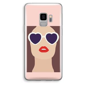 CaseCompany Red lips: Samsung Galaxy S9 Transparant Hoesje