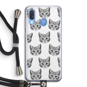 CaseCompany Kitten: Samsung Galaxy A40 Transparant Hoesje met koord