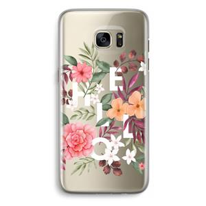 CaseCompany Hello in flowers: Samsung Galaxy S7 Edge Transparant Hoesje