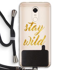 CaseCompany Stay wild: Xiaomi Redmi 5 Transparant Hoesje met koord