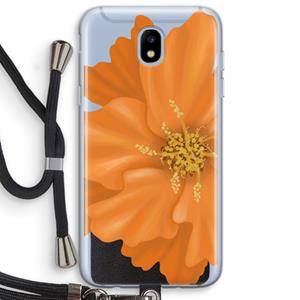 CaseCompany Orange Ellila flower: Samsung Galaxy J5 (2017) Transparant Hoesje met koord