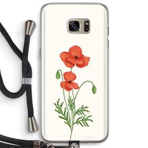 CaseCompany Red poppy: Samsung Galaxy S7 Edge Transparant Hoesje met koord