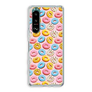 CaseCompany Pink donuts: Sony Xperia 5 III Transparant Hoesje