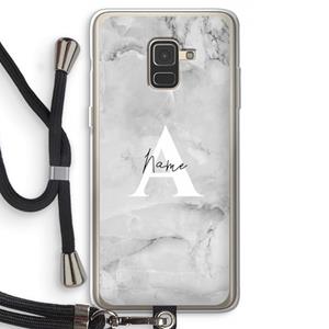CaseCompany Ivory Marble: Samsung Galaxy A8 (2018) Transparant Hoesje met koord
