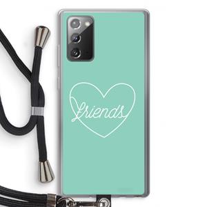 CaseCompany Friends heart pastel: Samsung Galaxy Note 20 / Note 20 5G Transparant Hoesje met koord