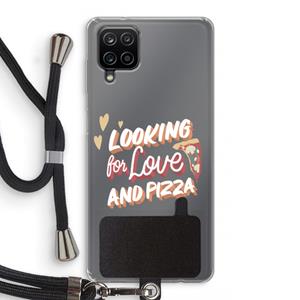 CaseCompany Pizza is the answer: Samsung Galaxy A12 Transparant Hoesje met koord