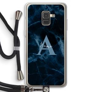 CaseCompany Midnight Marble: Samsung Galaxy A8 (2018) Transparant Hoesje met koord