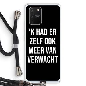 CaseCompany Meer verwacht - Zwart: Samsung Galaxy S10 Lite Transparant Hoesje met koord