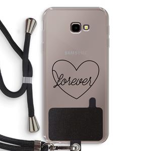 CaseCompany Forever heart black: Samsung Galaxy J4 Plus Transparant Hoesje met koord