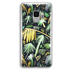 CaseCompany Tropical Palms Dark: Samsung Galaxy S9 Transparant Hoesje