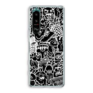 CaseCompany Vexx Black Mixtape: Sony Xperia 5 III Transparant Hoesje