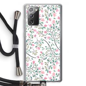 CaseCompany Sierlijke bloemen: Samsung Galaxy Note 20 / Note 20 5G Transparant Hoesje met koord