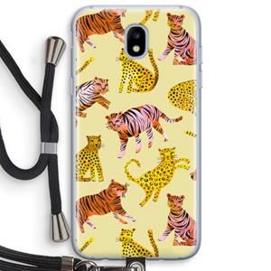 CaseCompany Cute Tigers and Leopards: Samsung Galaxy J5 (2017) Transparant Hoesje met koord