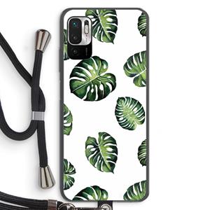 CaseCompany Tropische bladeren: Xiaomi Redmi Note 10 5G Transparant Hoesje met koord
