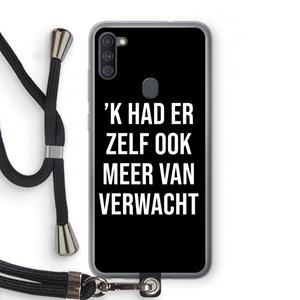 CaseCompany Meer verwacht - Zwart: Samsung Galaxy A11 Transparant Hoesje met koord