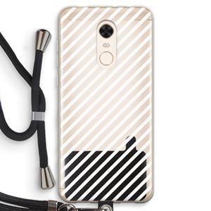CaseCompany Strepen zwart-wit: Xiaomi Redmi 5 Transparant Hoesje met koord