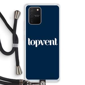 CaseCompany Topvent Navy: Samsung Galaxy S10 Lite Transparant Hoesje met koord
