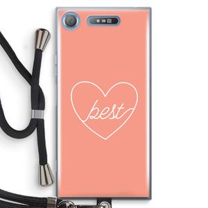 CaseCompany Best heart: Sony Xperia XZ1 Transparant Hoesje met koord