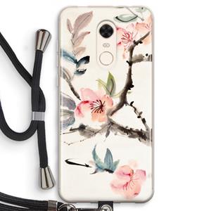 CaseCompany Japanse bloemen: Xiaomi Redmi 5 Transparant Hoesje met koord