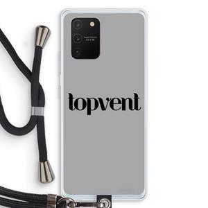 CaseCompany Topvent Grijs Zwart: Samsung Galaxy S10 Lite Transparant Hoesje met koord
