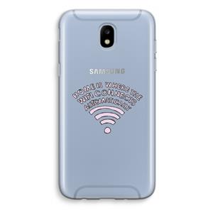 CaseCompany Home Is Where The Wifi Is: Samsung Galaxy J5 (2017) Transparant Hoesje
