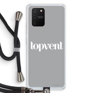 CaseCompany Topvent Grijs Wit: Samsung Galaxy S10 Lite Transparant Hoesje met koord