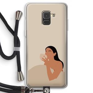 CaseCompany Fresh coffee: Samsung Galaxy A8 (2018) Transparant Hoesje met koord
