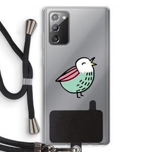 CaseCompany Birdy: Samsung Galaxy Note 20 / Note 20 5G Transparant Hoesje met koord