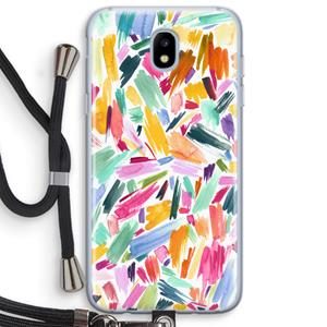 CaseCompany Watercolor Brushstrokes: Samsung Galaxy J5 (2017) Transparant Hoesje met koord