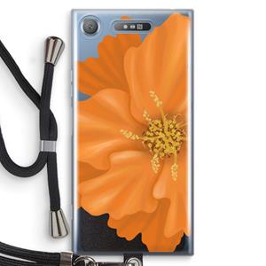 CaseCompany Orange Ellila flower: Sony Xperia XZ1 Transparant Hoesje met koord