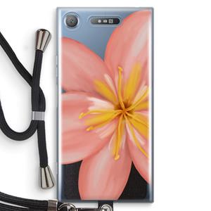 CaseCompany Pink Ellila Flower: Sony Xperia XZ1 Transparant Hoesje met koord