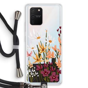 CaseCompany Painted wildflowers: Samsung Galaxy S10 Lite Transparant Hoesje met koord