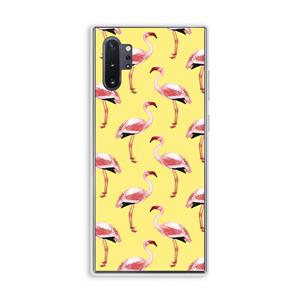 CaseCompany Flamingo's geel: Samsung Galaxy Note 10 Plus Transparant Hoesje