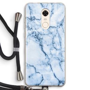 CaseCompany Blauw marmer: Xiaomi Redmi 5 Transparant Hoesje met koord