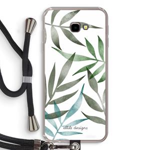 CaseCompany Tropical watercolor leaves: Samsung Galaxy J4 Plus Transparant Hoesje met koord