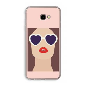CaseCompany Red lips: Samsung Galaxy J4 Plus Transparant Hoesje