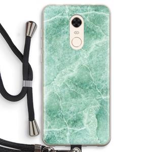 CaseCompany Groen marmer: Xiaomi Redmi 5 Transparant Hoesje met koord