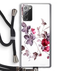 CaseCompany Mooie bloemen: Samsung Galaxy Note 20 / Note 20 5G Transparant Hoesje met koord